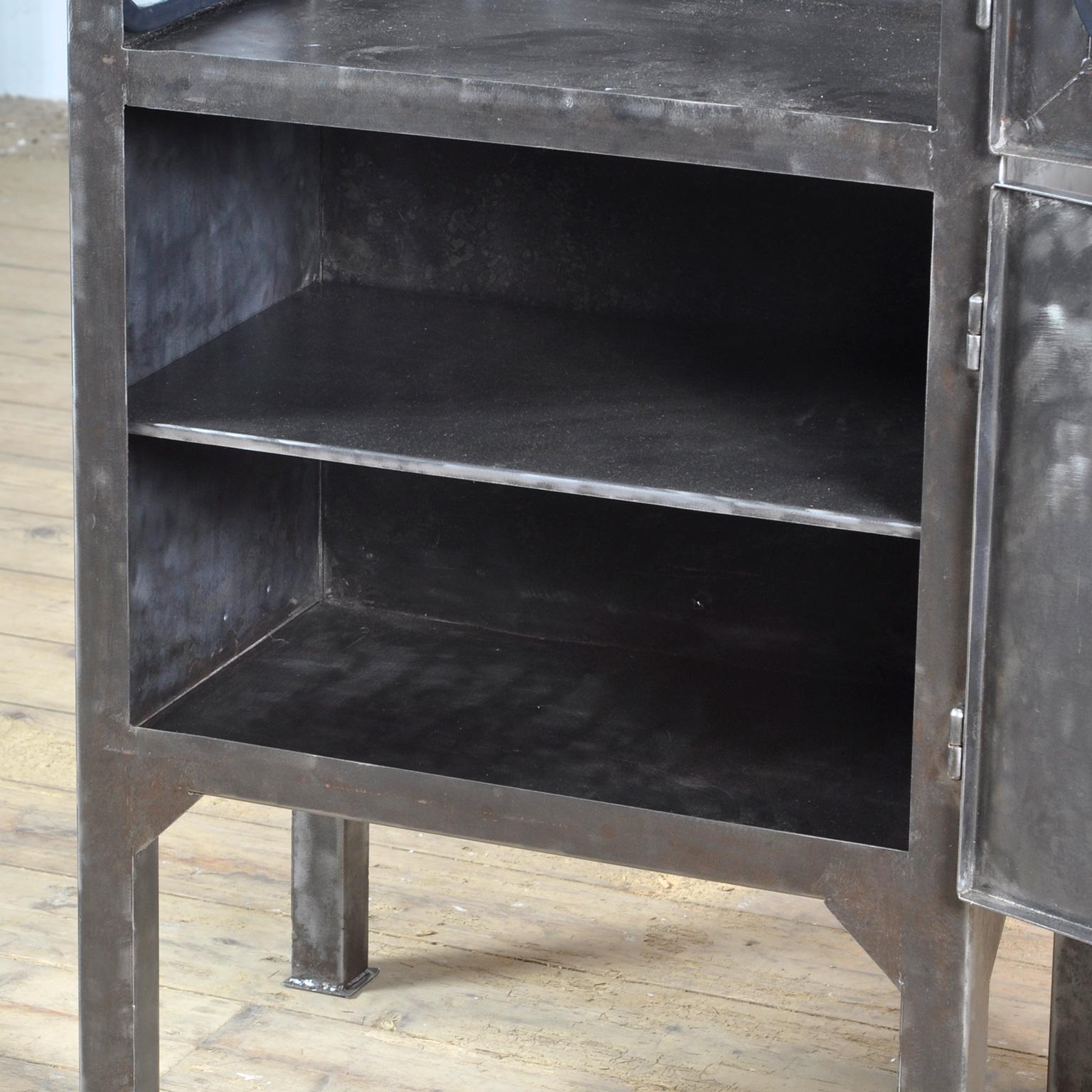 Late 20th Century Polished Metal Medical Cabinet, 1970's For Sale