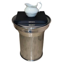 Polished mirror Metal Capitello Side Table, Italian Minimalist Design, in stock