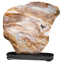 Polished Natural Agate Slice on Wooden Stand '7 Lbs'
