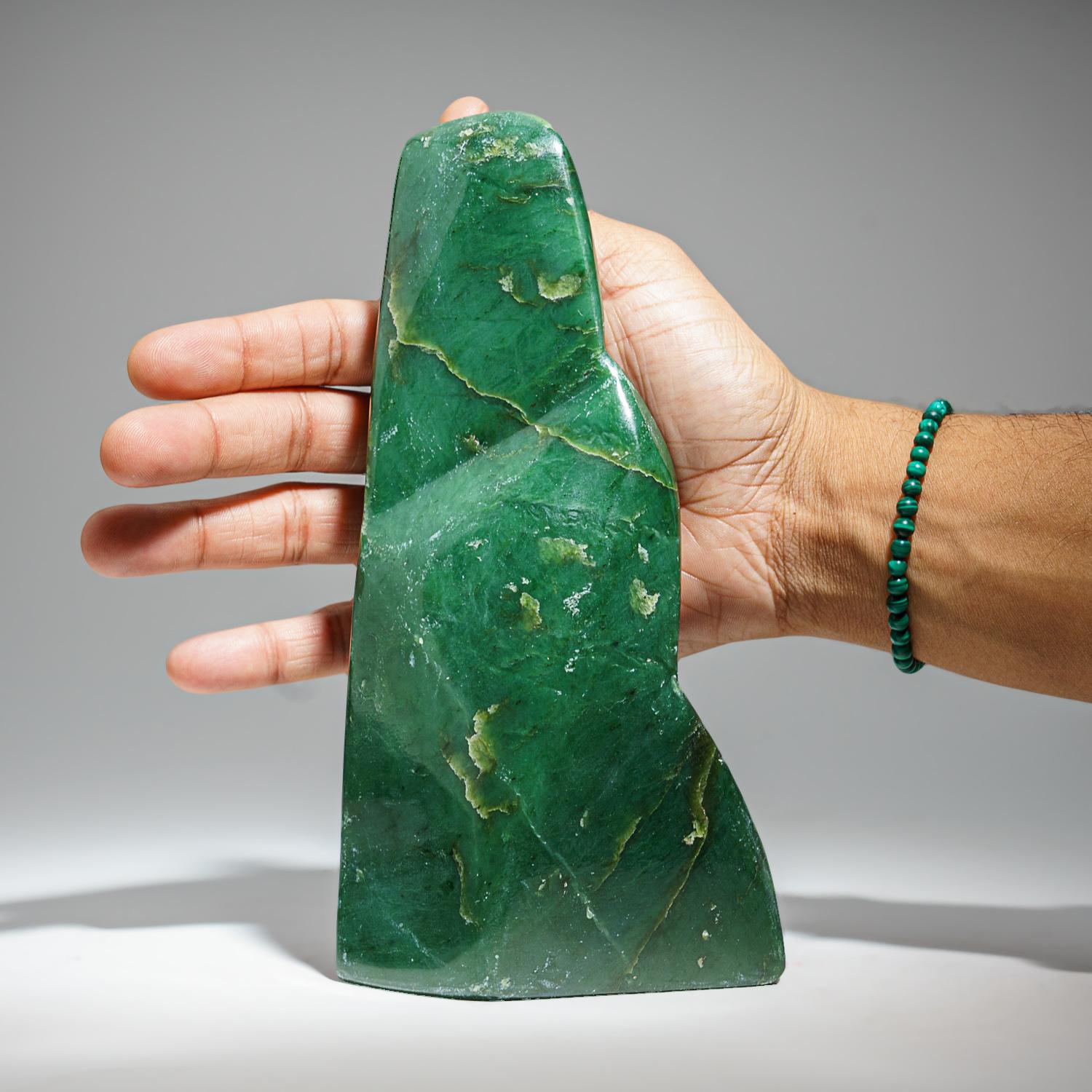 Jade en néphrite polie de forme libre provenant du Pakistan (2,5 livres) en vente 1