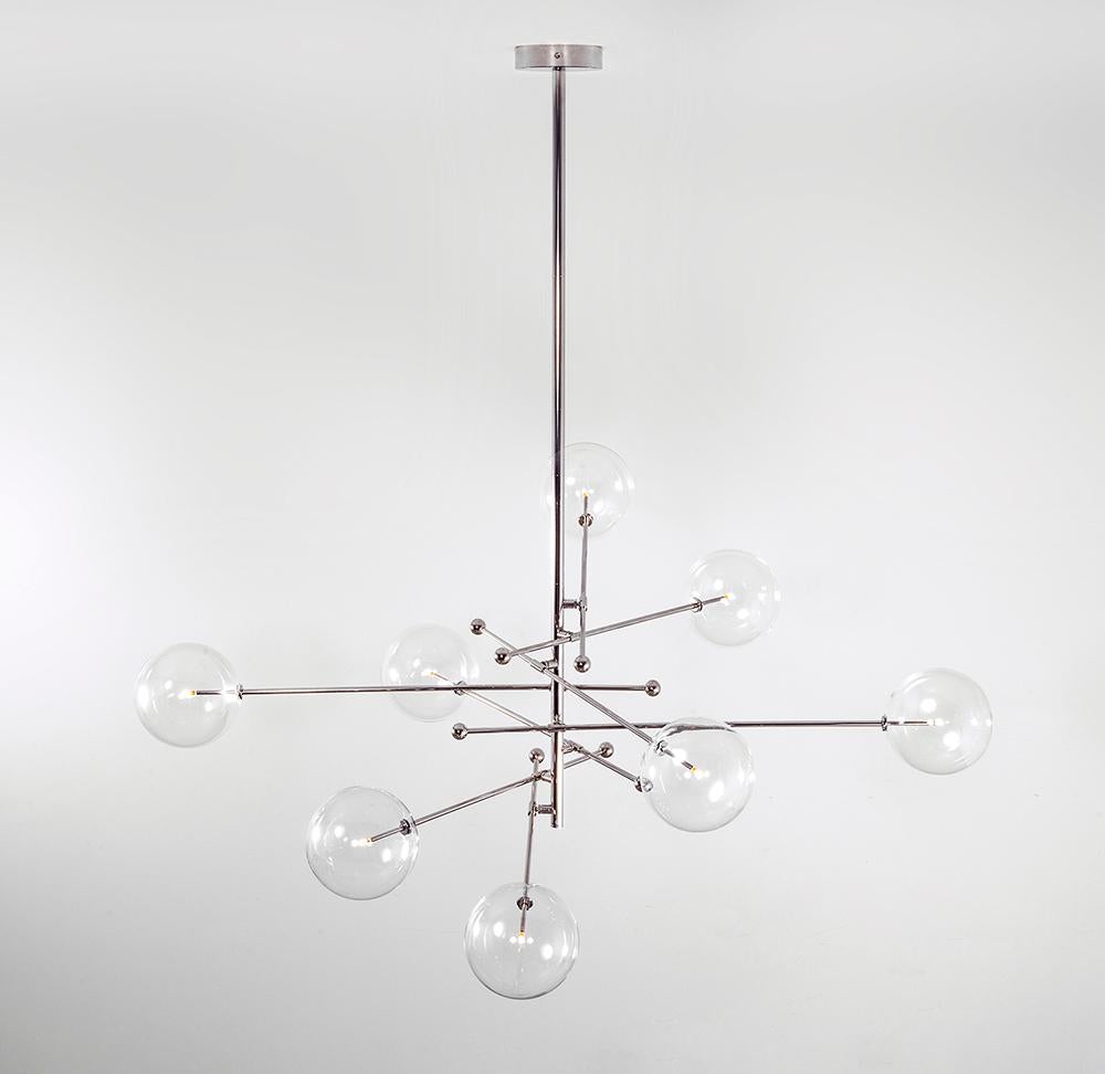 Contemporary RD15 12 Arms Polished Nickel Chandelier by Schwung