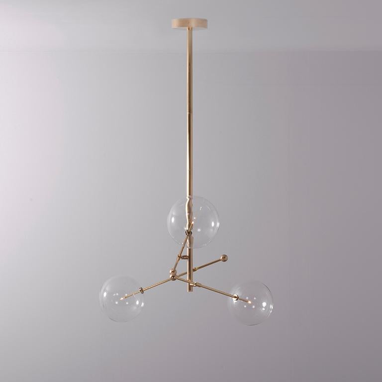 RD15 3 Arms Polished Nickel Chandelier by Schwung 5