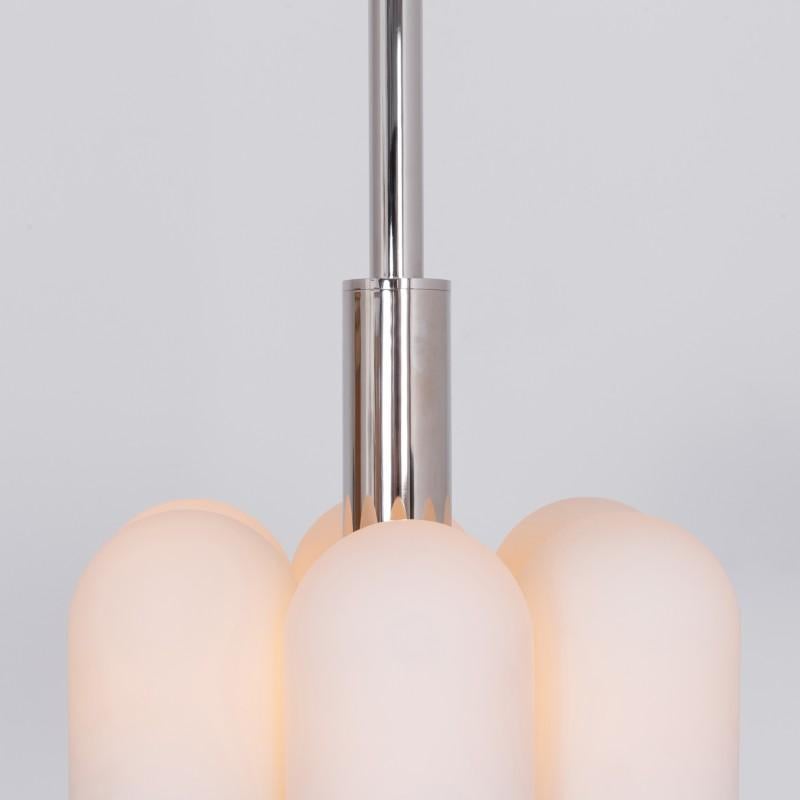 Odyssey 6 Polished Nickel Pendant Light by Schwung In New Condition In Geneve, CH