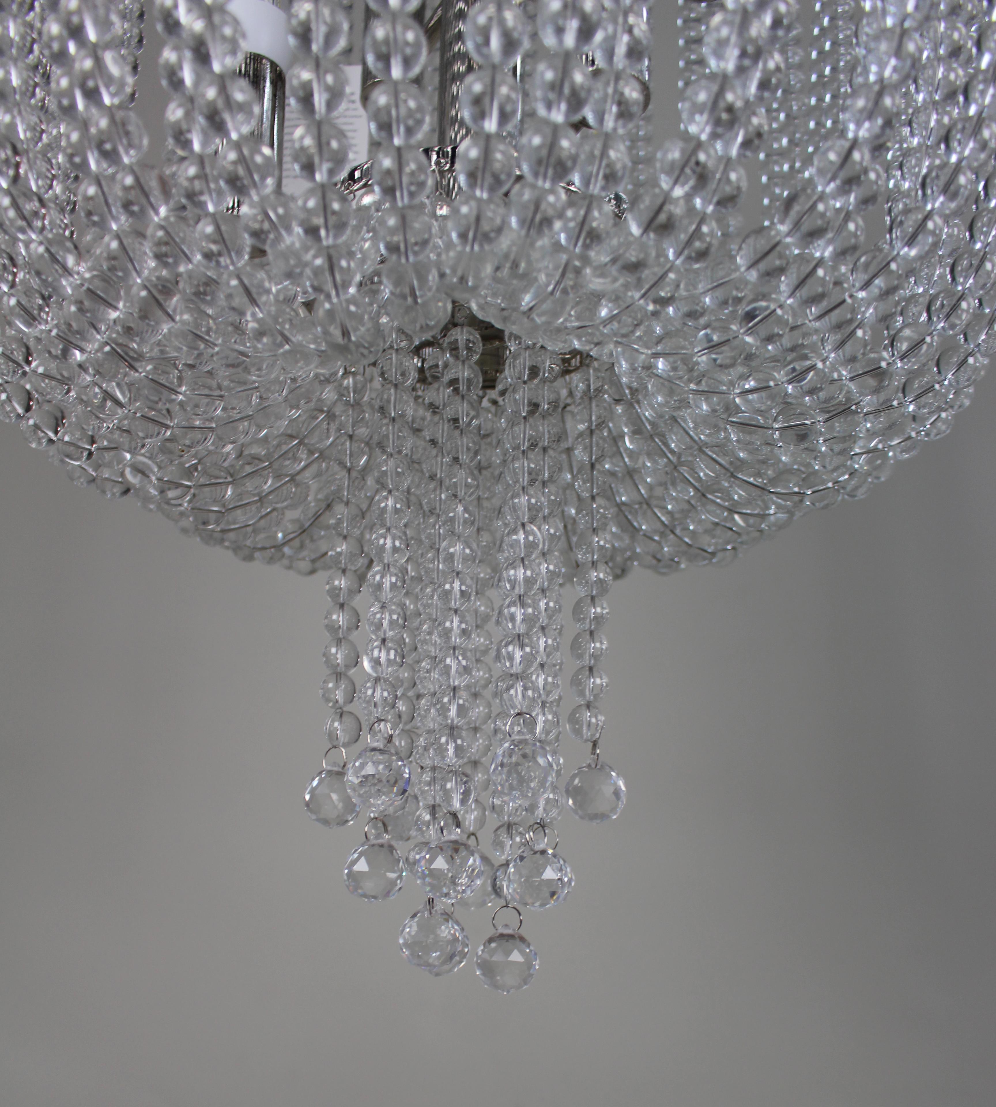 Kronleuchter aus poliertem Nickel und Kristall von Hudson Valley Lighting im Angebot 1