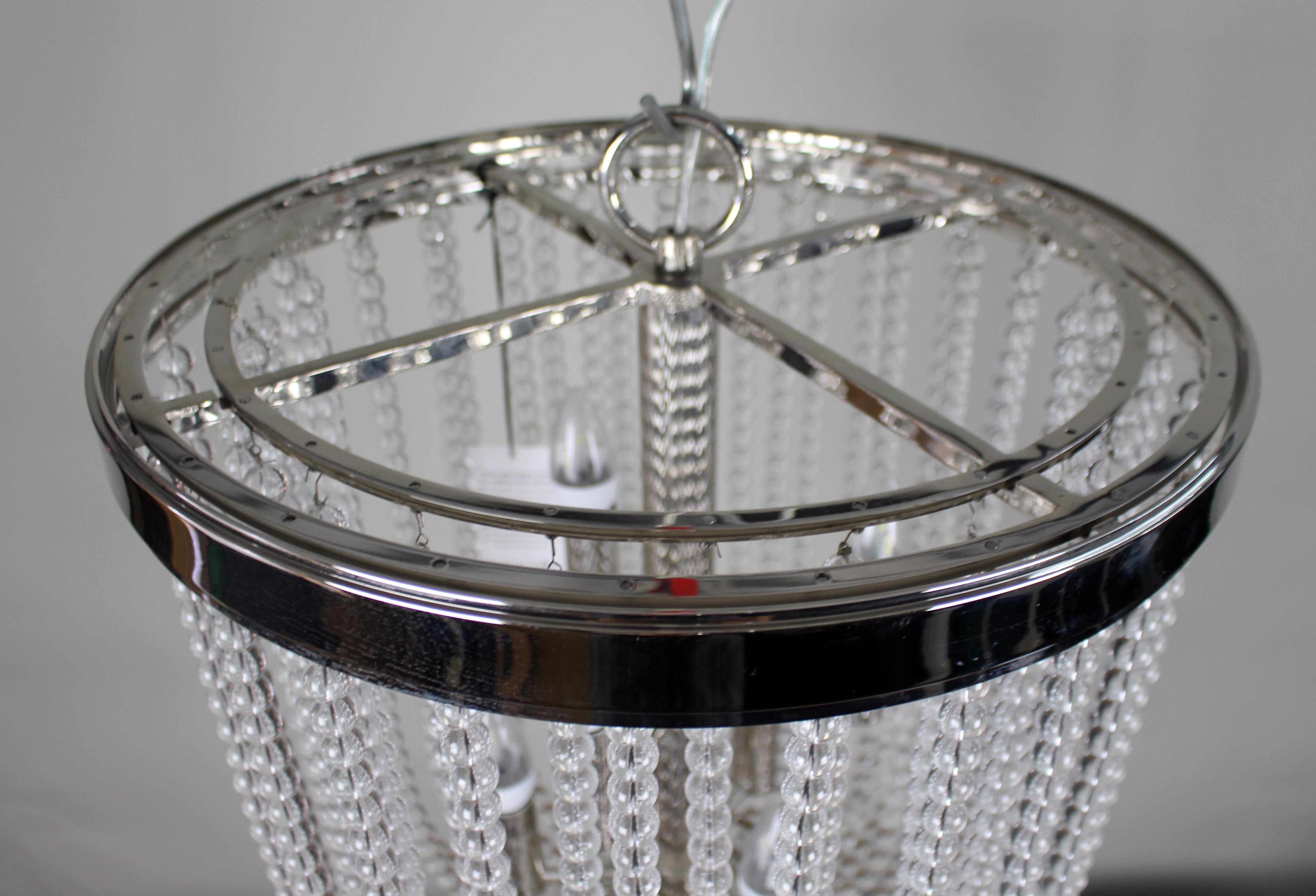 Kronleuchter aus poliertem Nickel und Kristall von Hudson Valley Lighting im Angebot 2