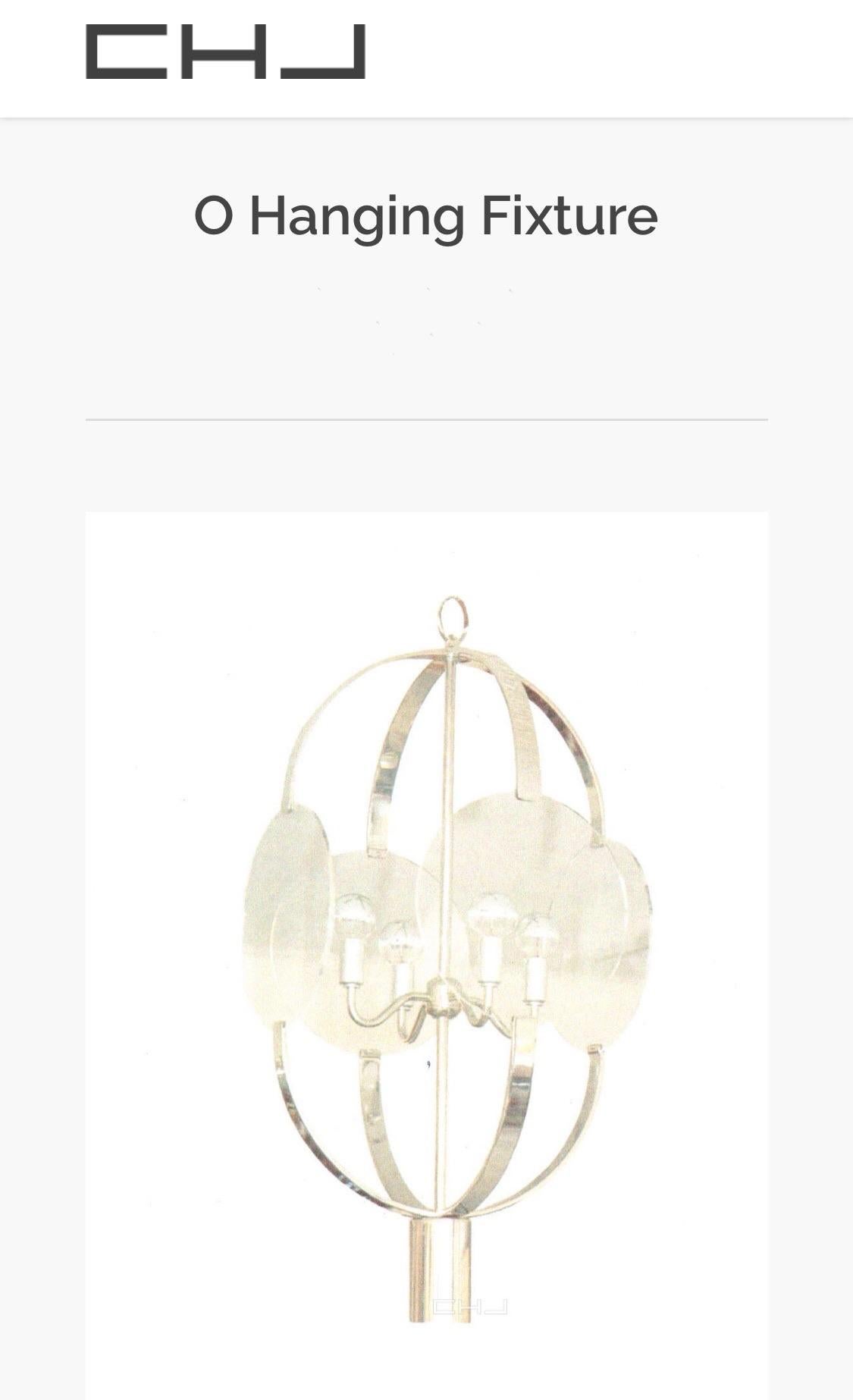 Late 20th Century Polished Nickel and Lucite Pendant Chandelier by Charles Hollis Jones For Sale