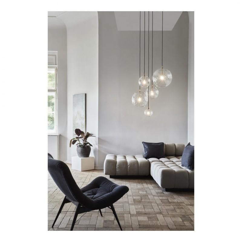 Contemporary Cluster 5 Mix Polished Nickel Chandelier by Schwung