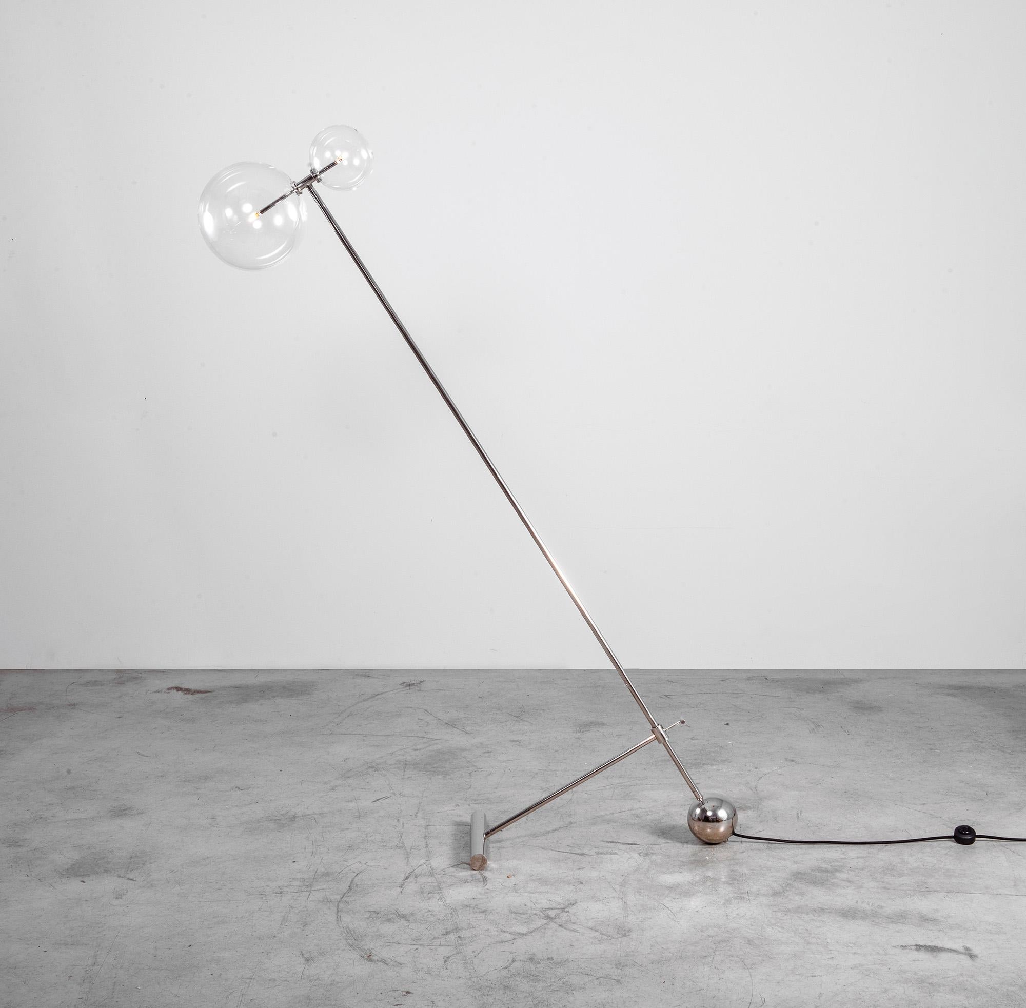Modern Zosia Polished Nickel Floor Lamp by Schwung
