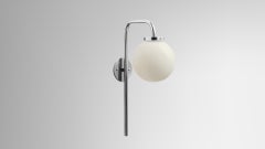 Lampada da parete a grande lampadina opale in nichel lucido di CTO Lighting