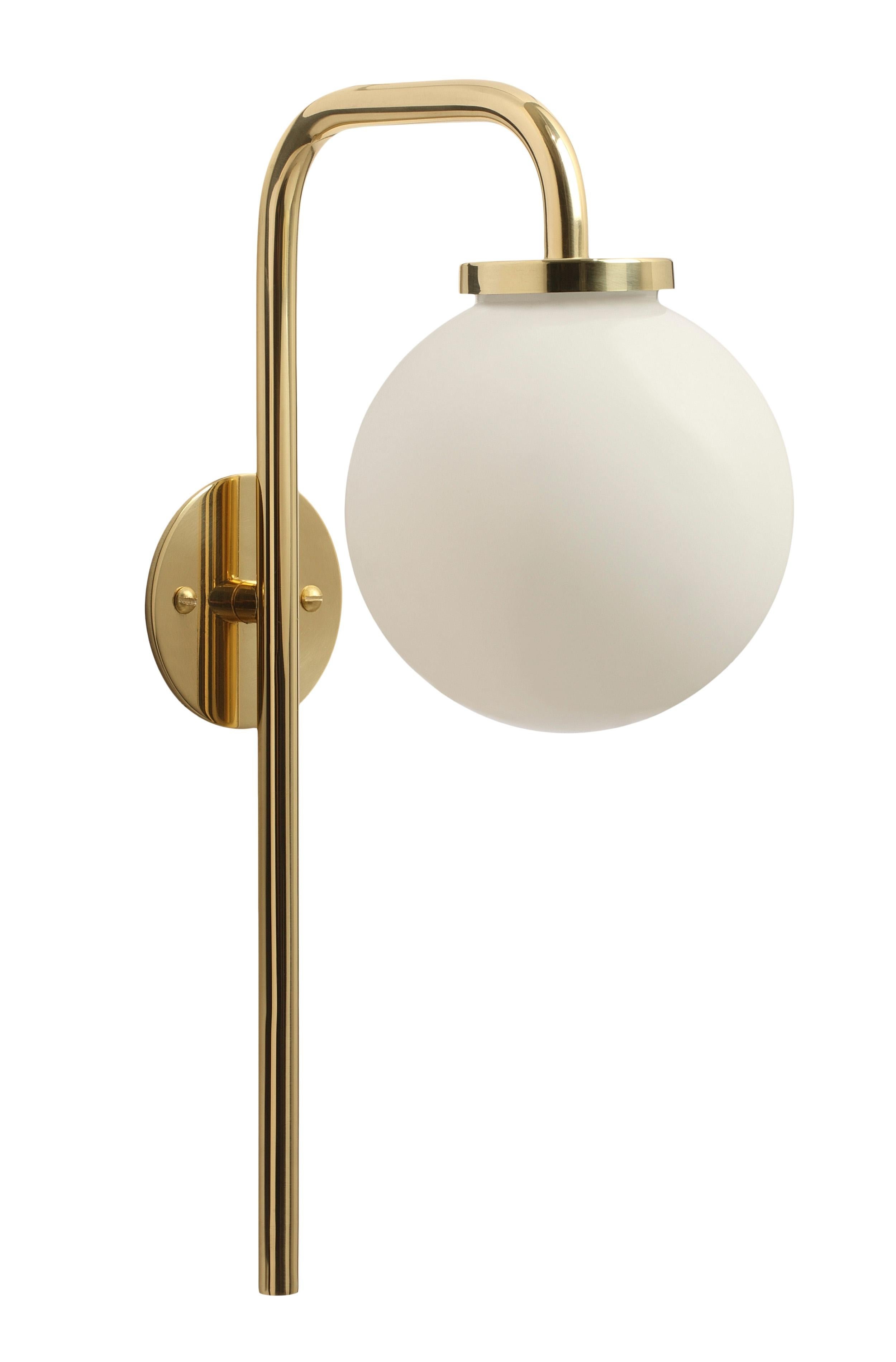 Modern Polished Nickel Opal Big Bulb Wall Lamp by CTO Lighting For Sale