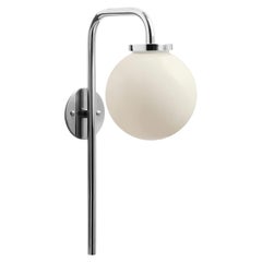 Lampe murale à grande ampoule en nickel poli et opale de CTO Lighting