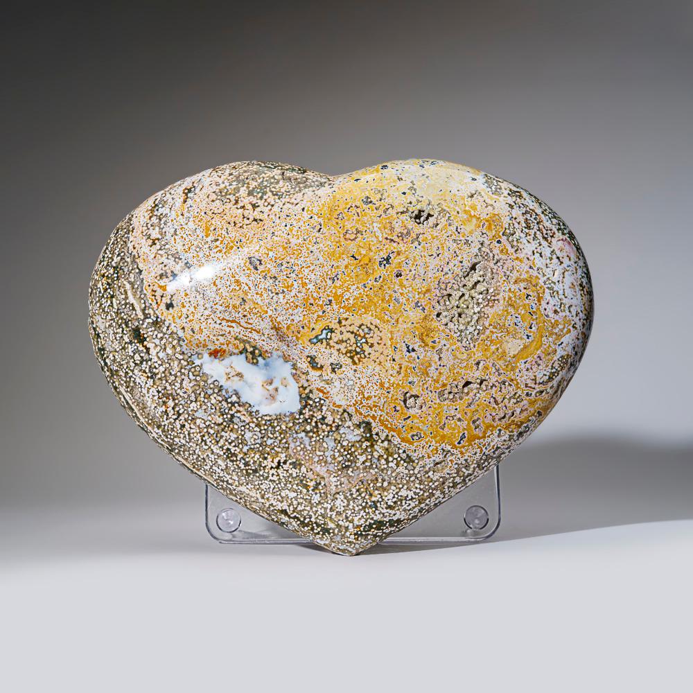 This exquisite Polished Ocean Jasper Heart from Madagascar consists of a distinct pattern of 