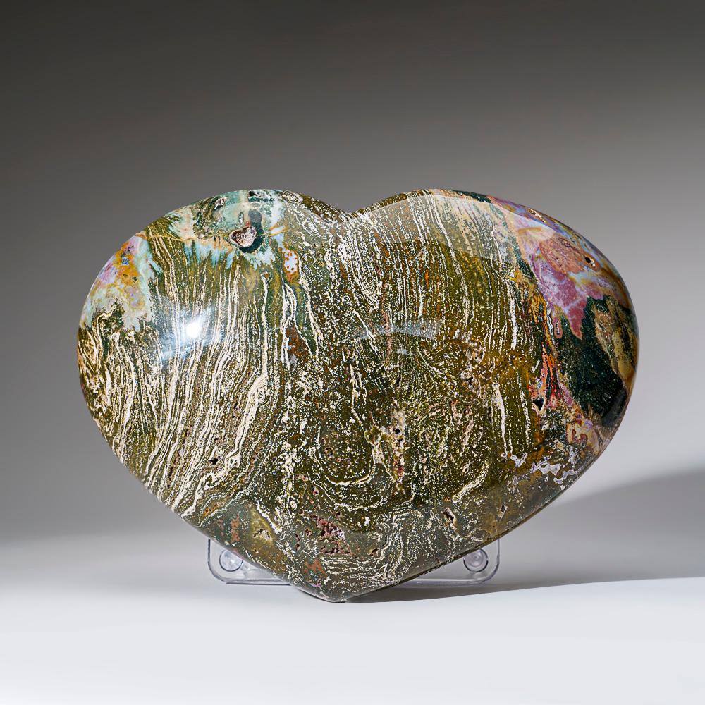 Malagasy Polished Ocean Jasper Heart from Madagascar (18.5 lbs) For Sale