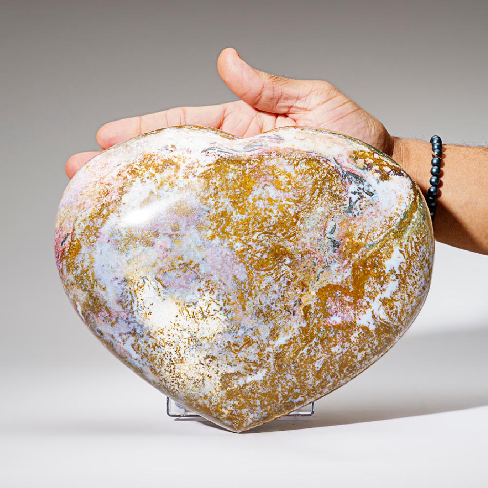Polished Ocean Jasper Heart from Madagascar (8.4 lbs) In New Condition For Sale In New York, NY