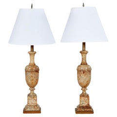 Polished Ochre Marble Lamps