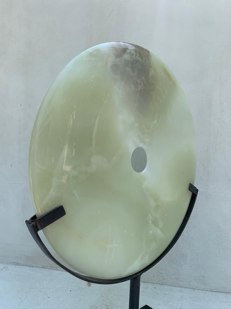Polished Onyx Sculpture on a Metal Stand 4