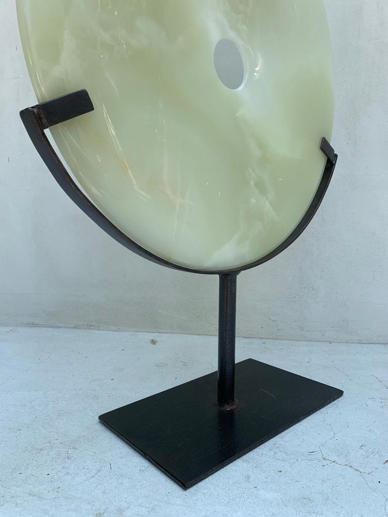 Polished Onyx Sculpture on a Metal Stand 5
