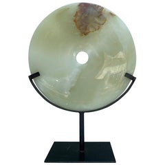 Polished Onyx Sculpture on a Metal Stand