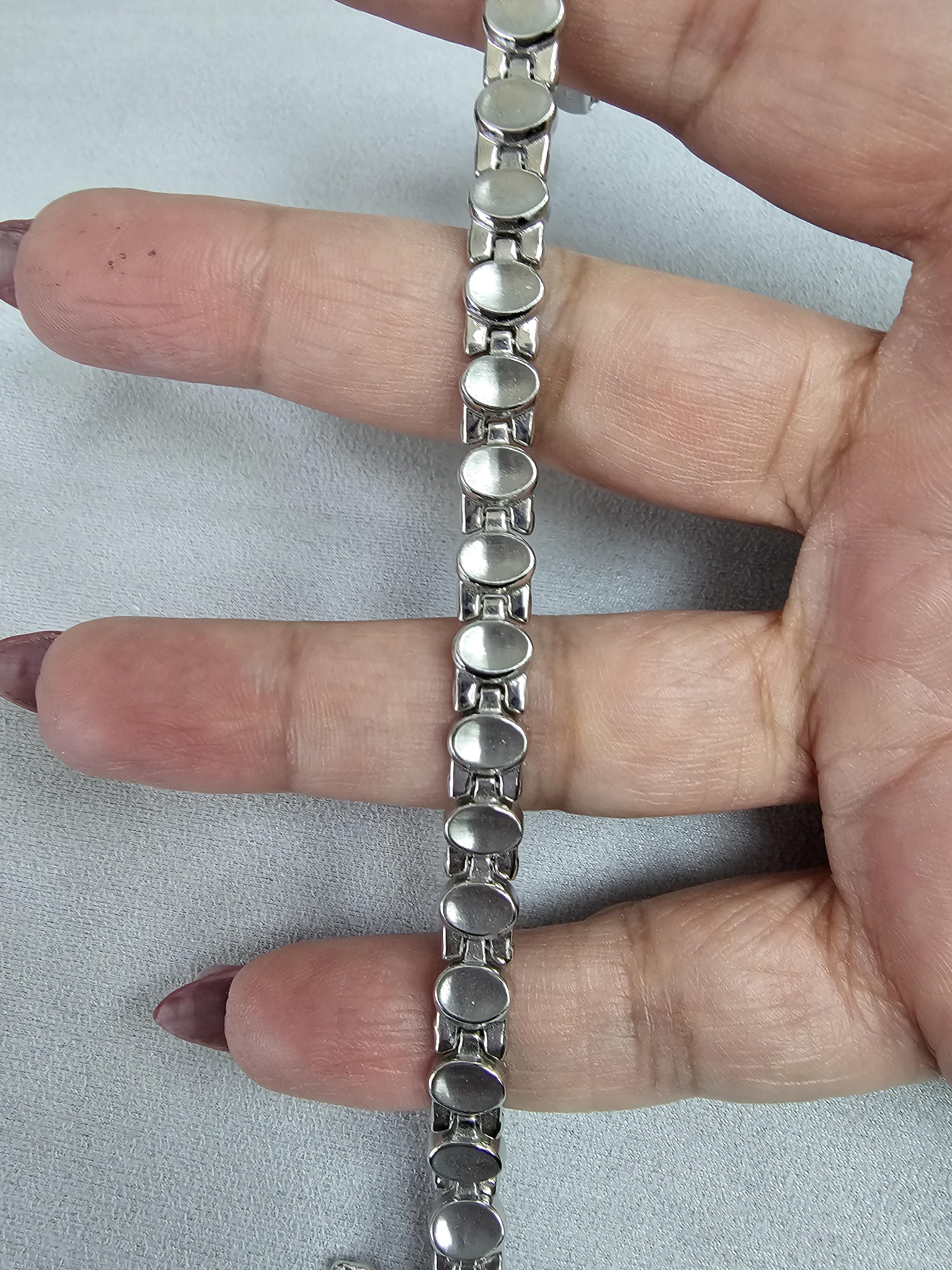 Bracelet à maillons ovales polis  Or blanc 14k Neuf - En vente à Sugar Land, TX