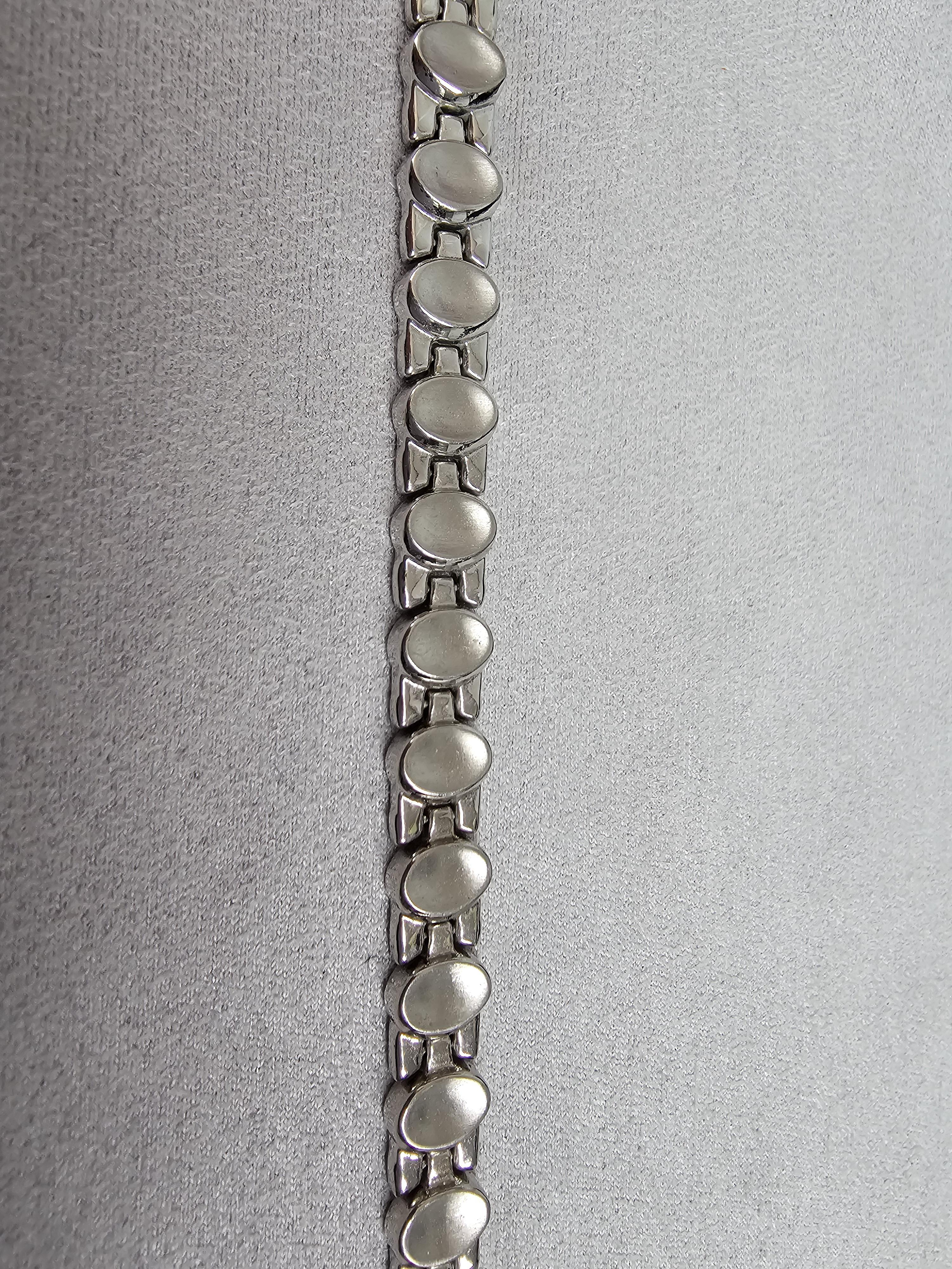 Bracelet à maillons ovales polis  Or blanc 14k Unisexe en vente