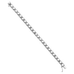 Polished Oval Link Bracelet  14k White Gold