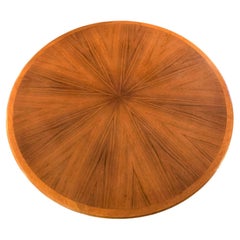 Polished Palissandre Round Side Table, France, 1940s