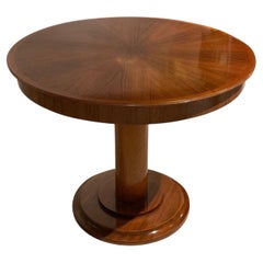 Polished Palissandre Round Side Table, France, 1940s