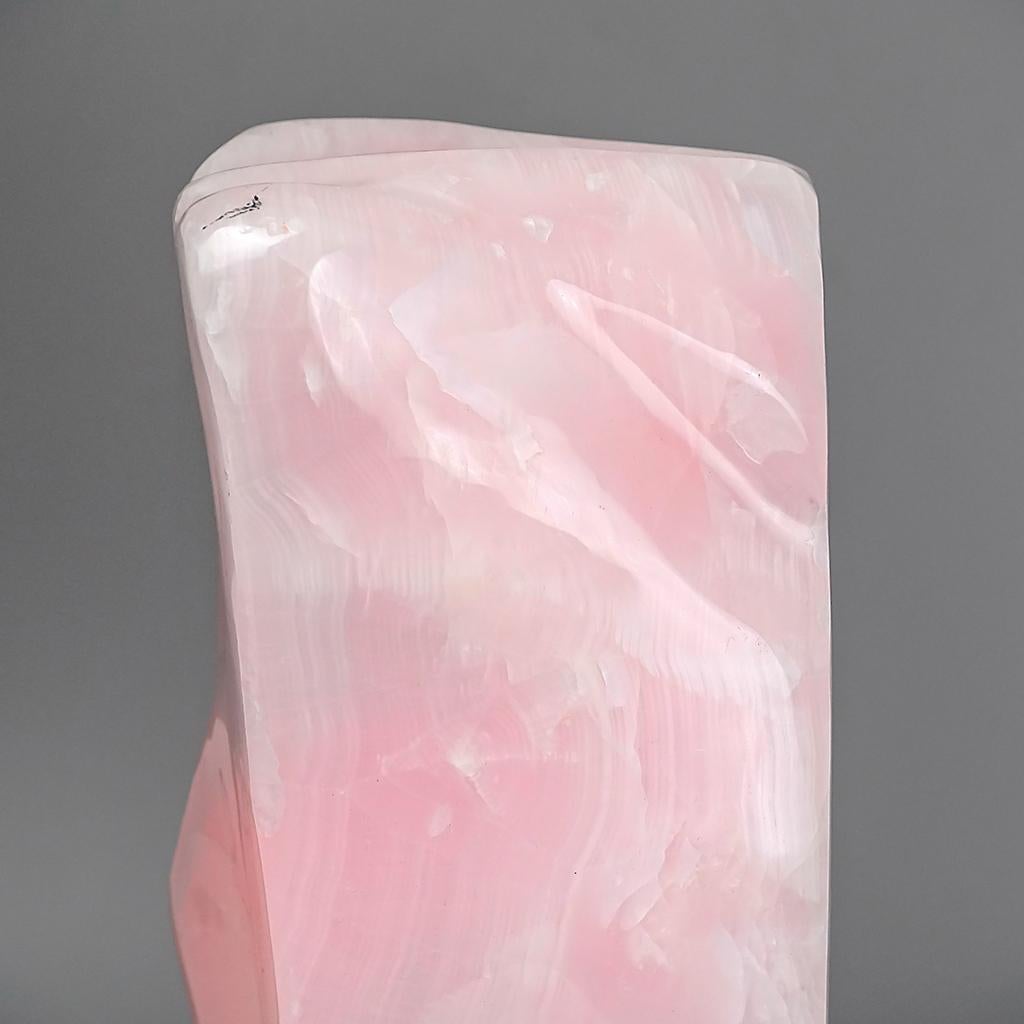 Polished Pink Mangano Calcite from Pakistan (18 lbs) In New Condition For Sale In New York, NY