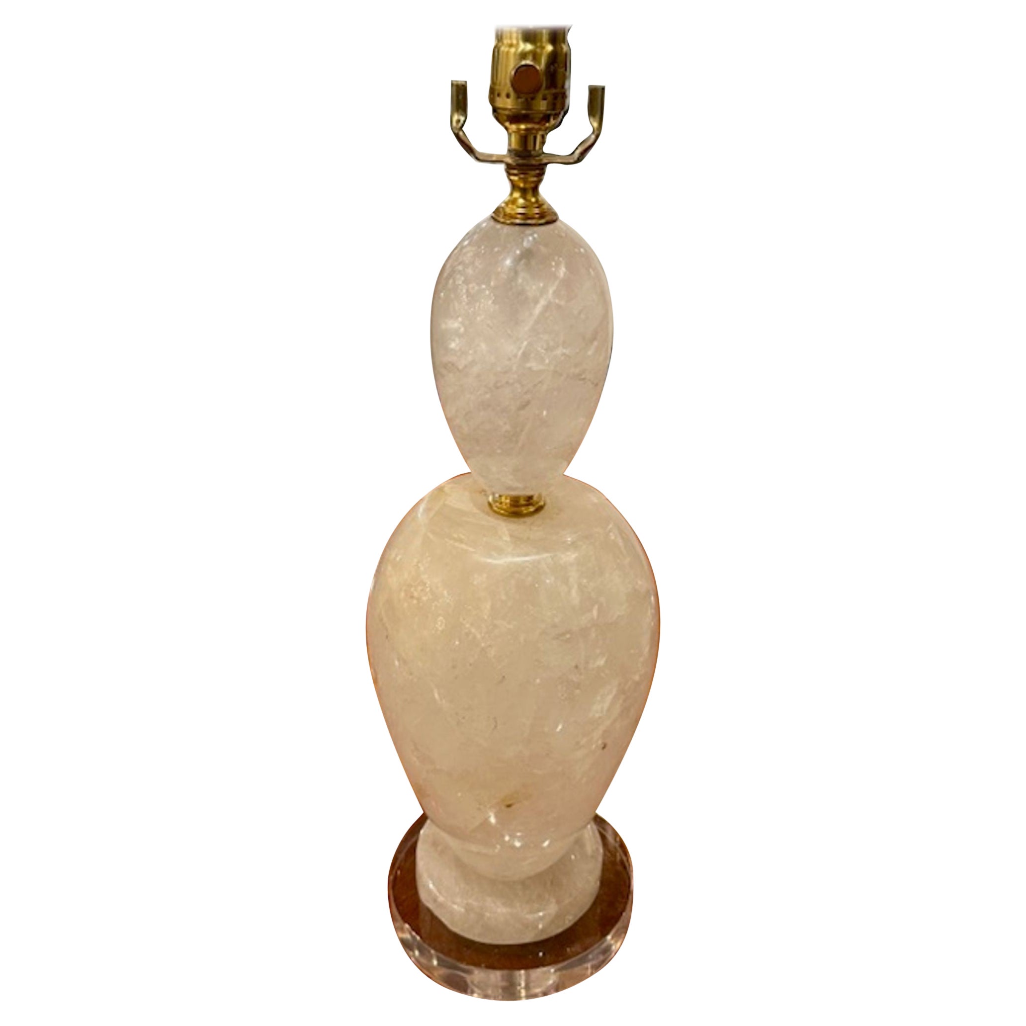 Polished Rock Crystal Lamp from Brazil For Sale