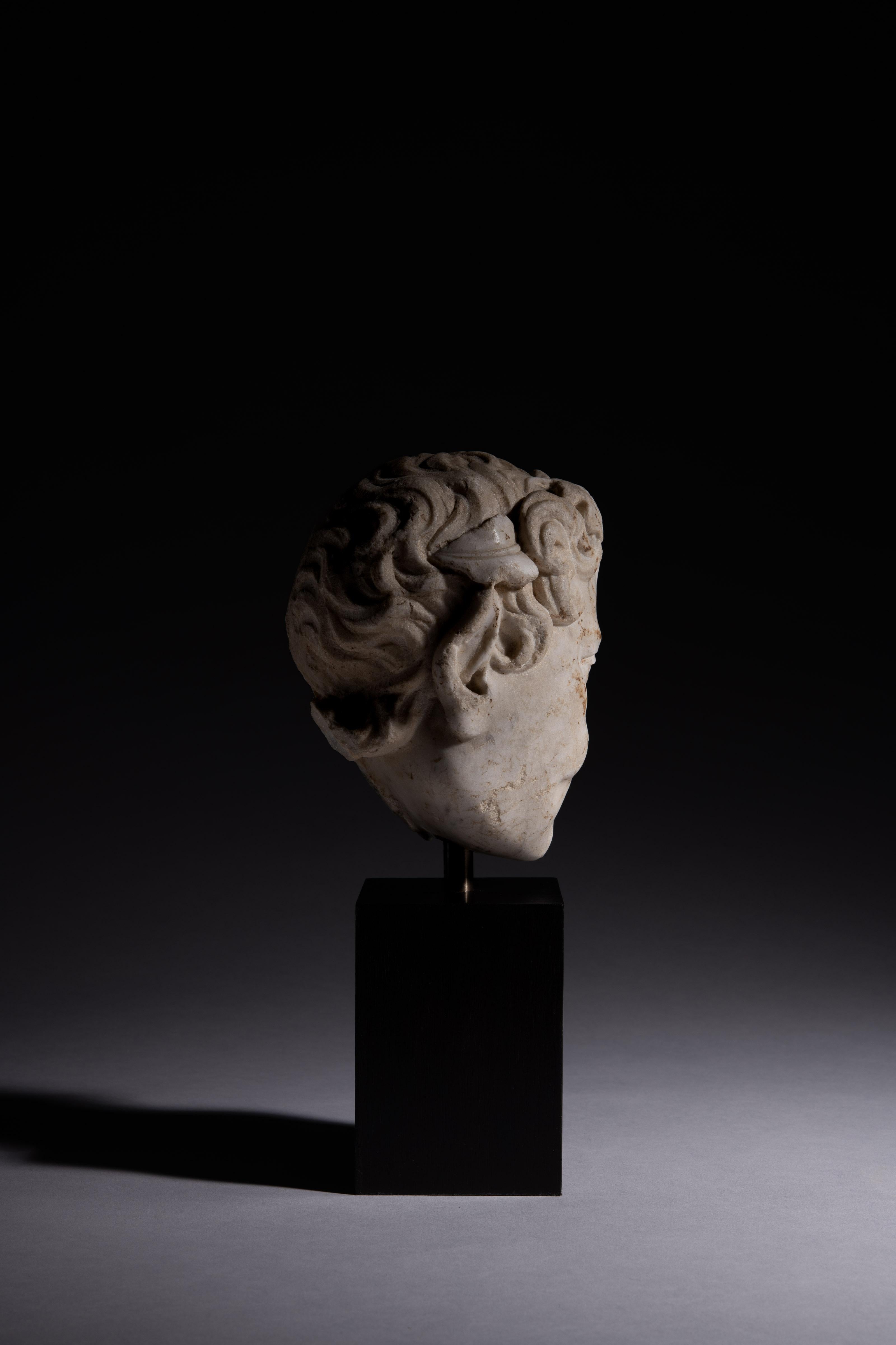 Testa di satiro in marmo romano lucido In condizioni ottime in vendita a London, GB