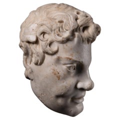 Polished Roman Marble Head of a Satyr