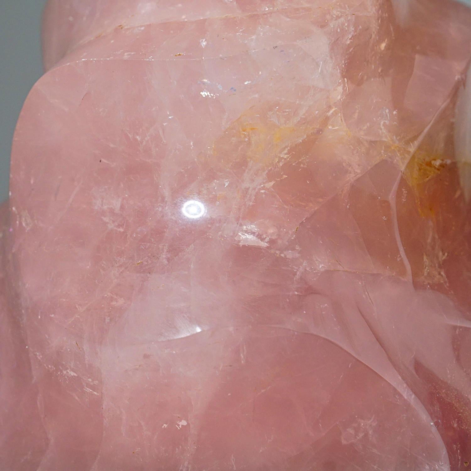Polished Rose Quartz Flame Freeform From Brazil (6.7 lbs) In New Condition For Sale In New York, NY