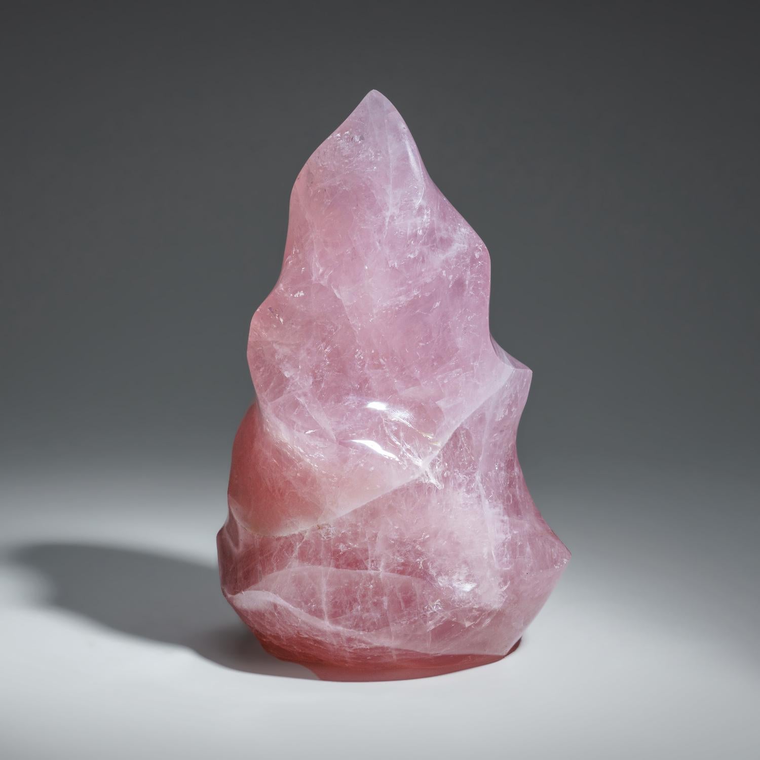 Polished Rose Quartz Flame Freeform from Brazil, '8.5 Lbs' For Sale 2