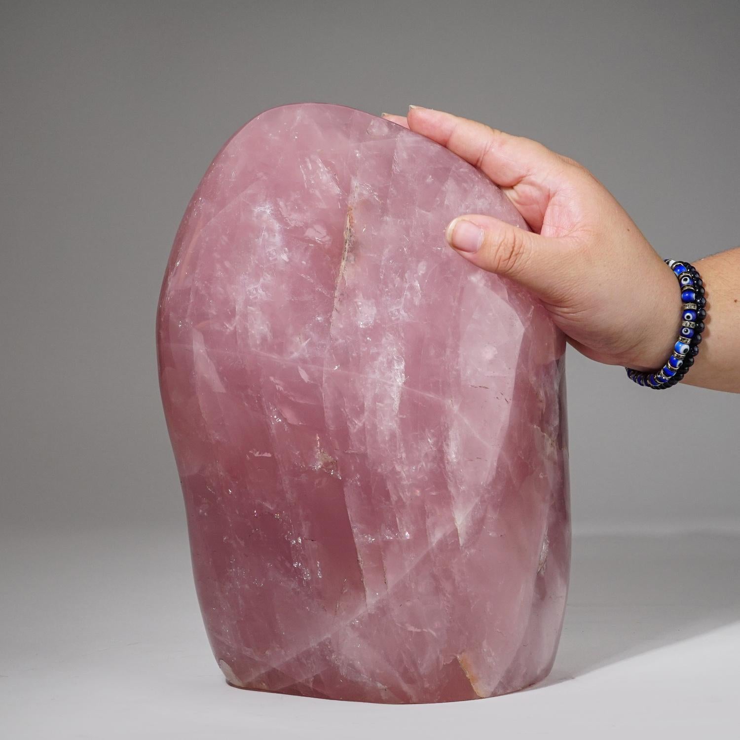 Polished Rose Quartz Freeform From Brazil (19.2 lbs) In New Condition For Sale In New York, NY
