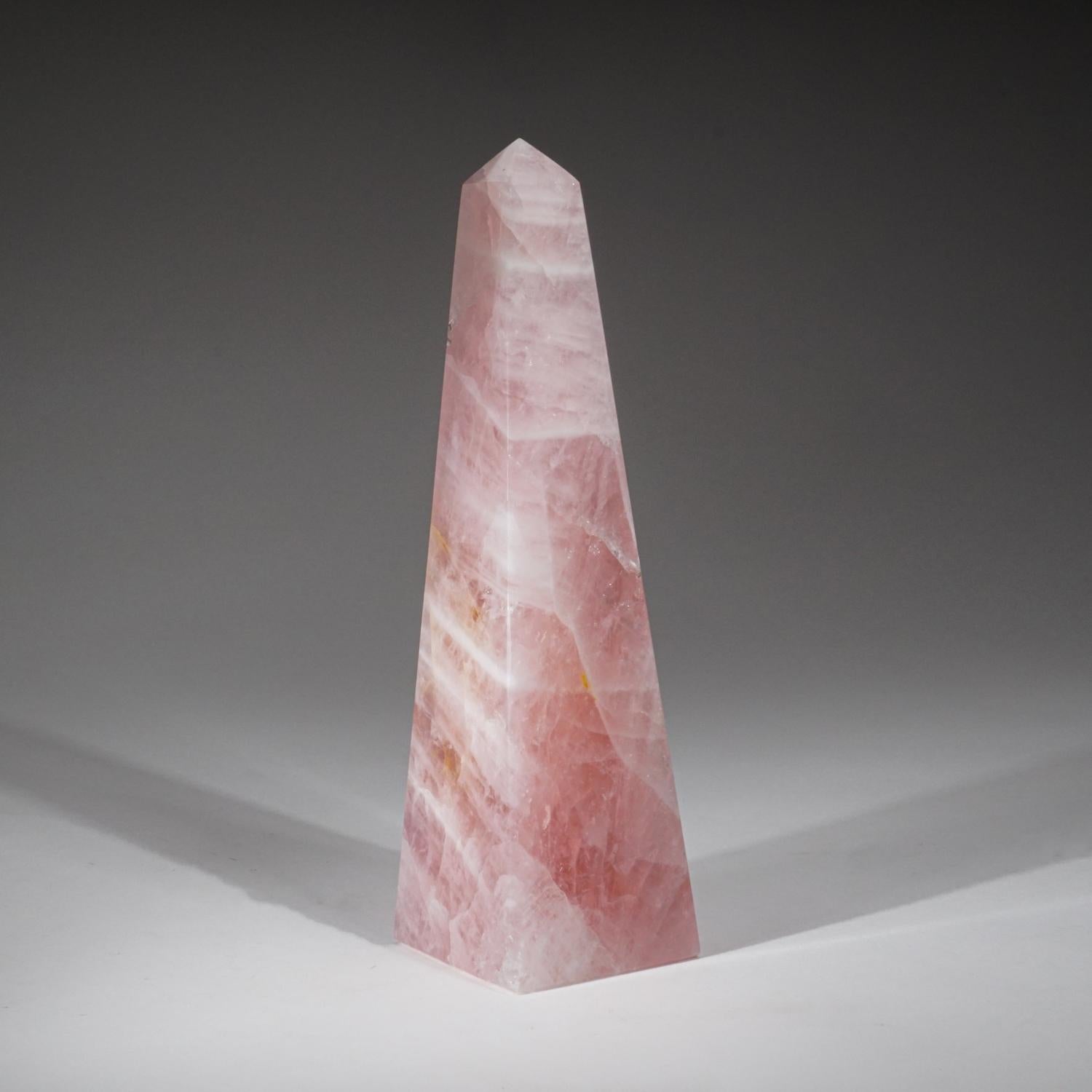 Brazilian Polished Rose Quartz Obelisk from Brazil (3 lbs) For Sale
