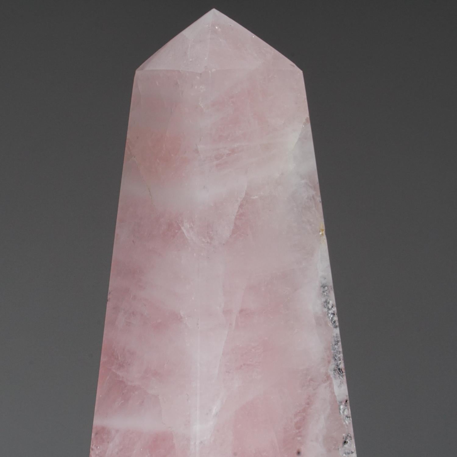 Polished Rose Quartz Obelisk from Brazil (3 lbs) In New Condition For Sale In New York, NY