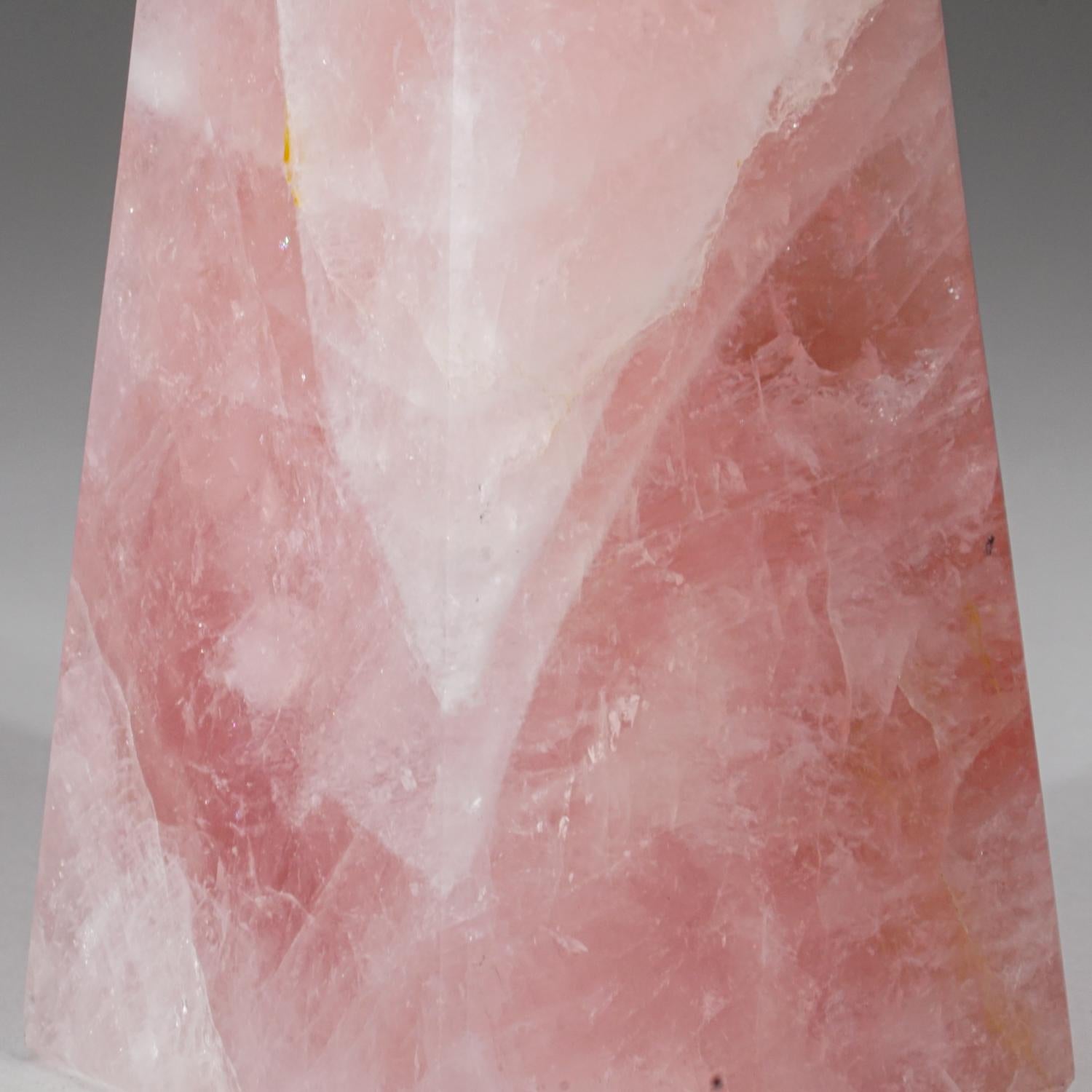 Crystal Polished Rose Quartz Obelisk from Brazil (3 lbs) For Sale