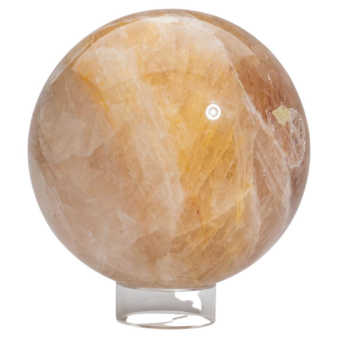 Polished Rose Quartz Sphere from Madagascar (6.75" Diameter, 17.2 lbs) For Sale