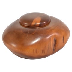 Used Polished Round Wooden Box