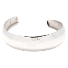 Polished Rounded Cuff Bracelet, Sterling Silver, Simple Cuff