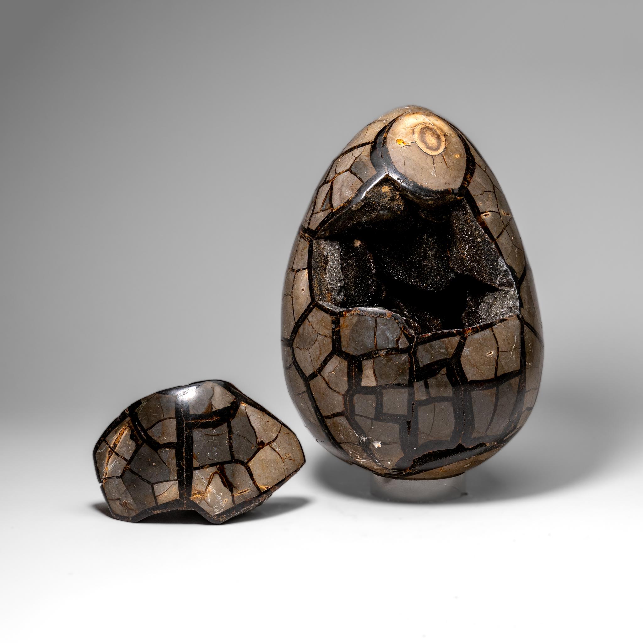 XXI secolo e contemporaneo Uovo di geode druzico settario lucidato del Madagascar (24 lbs) in vendita