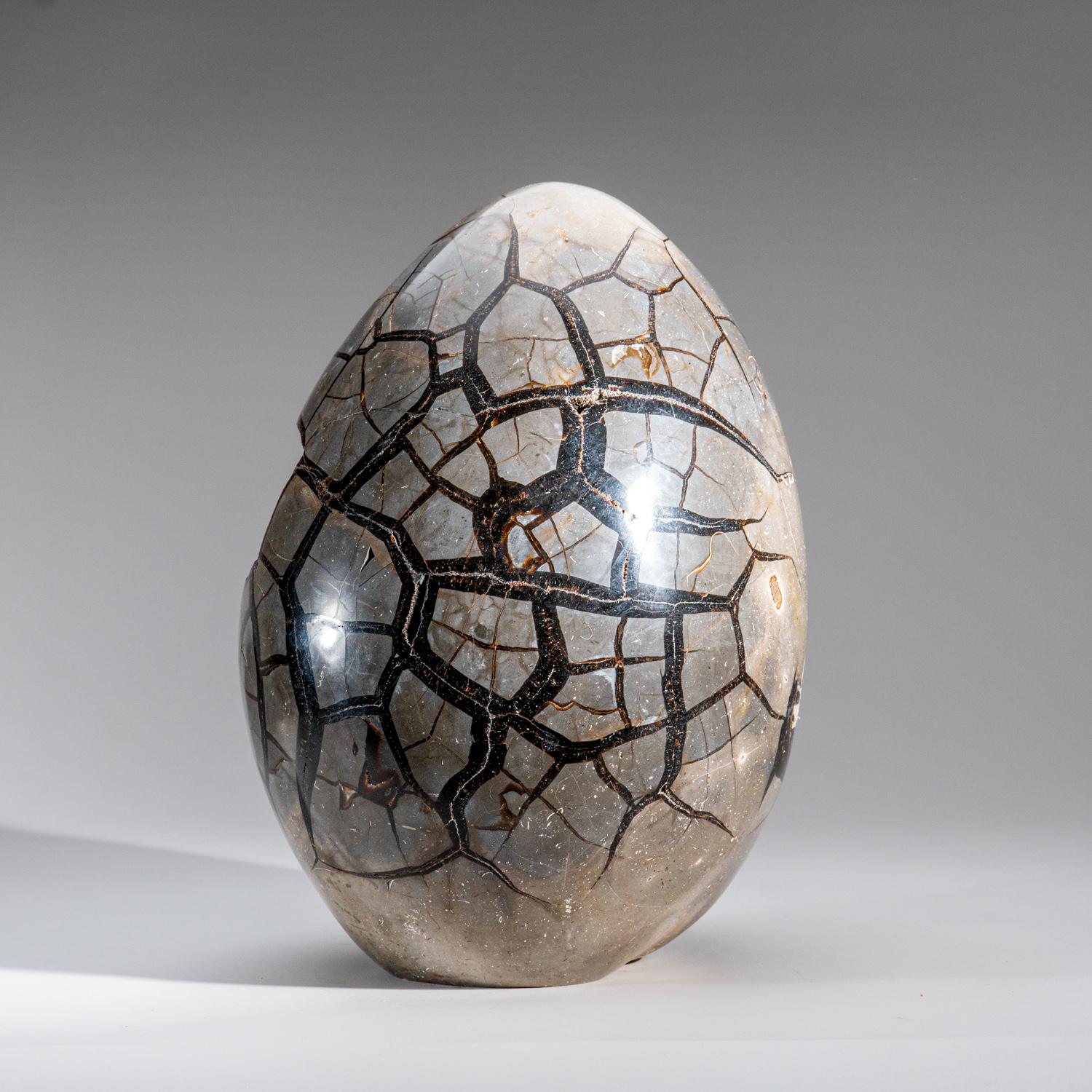 Polished Septarian Druzy Geode Egg from Madagascar (30 lbs) For Sale 4