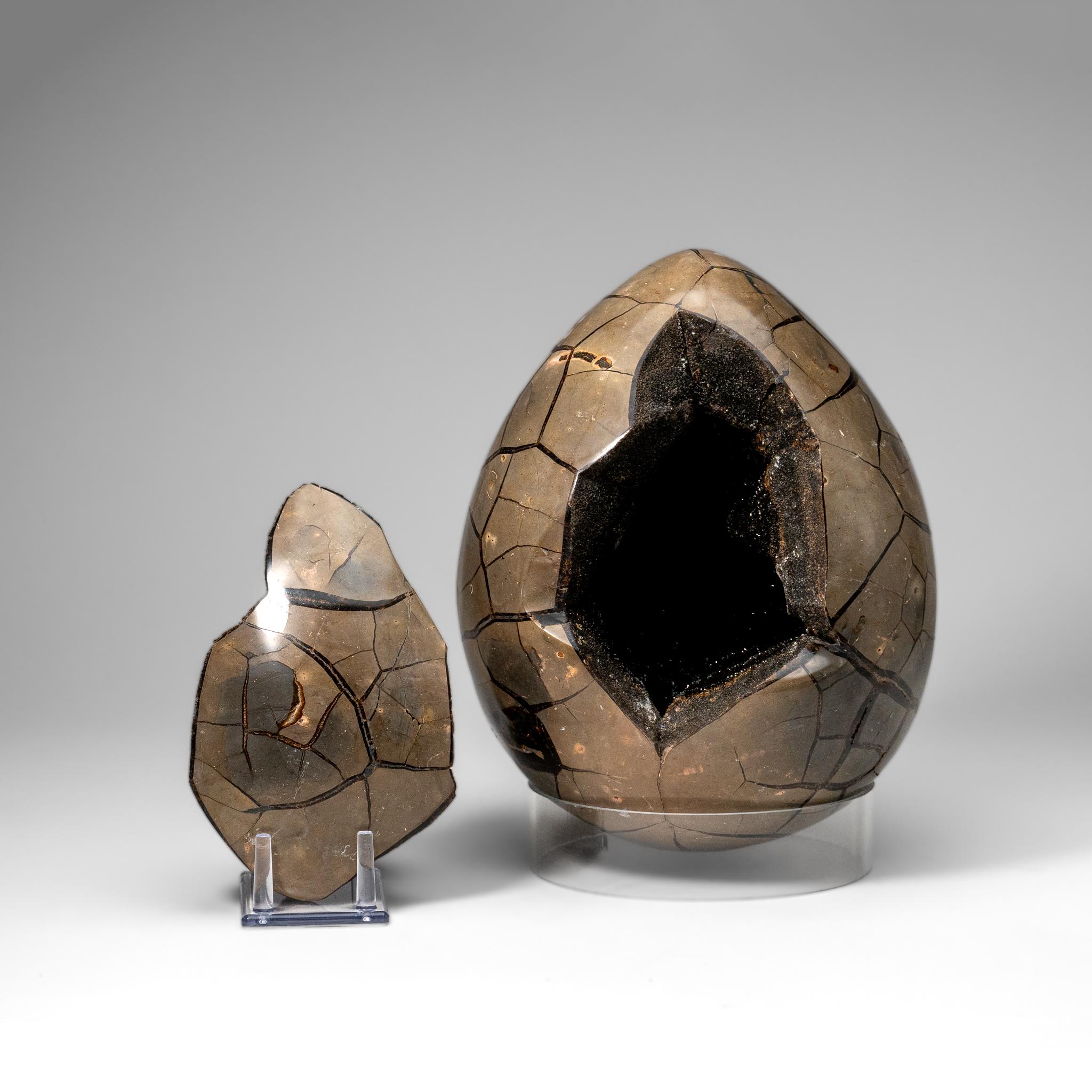 Uovo di geode druzico settario lucidato del Madagascar (30.5 lbs) in vendita 1