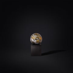 Polished Seymchan Meteorite Sphere with Olivine Crystals in Iron Matrix
