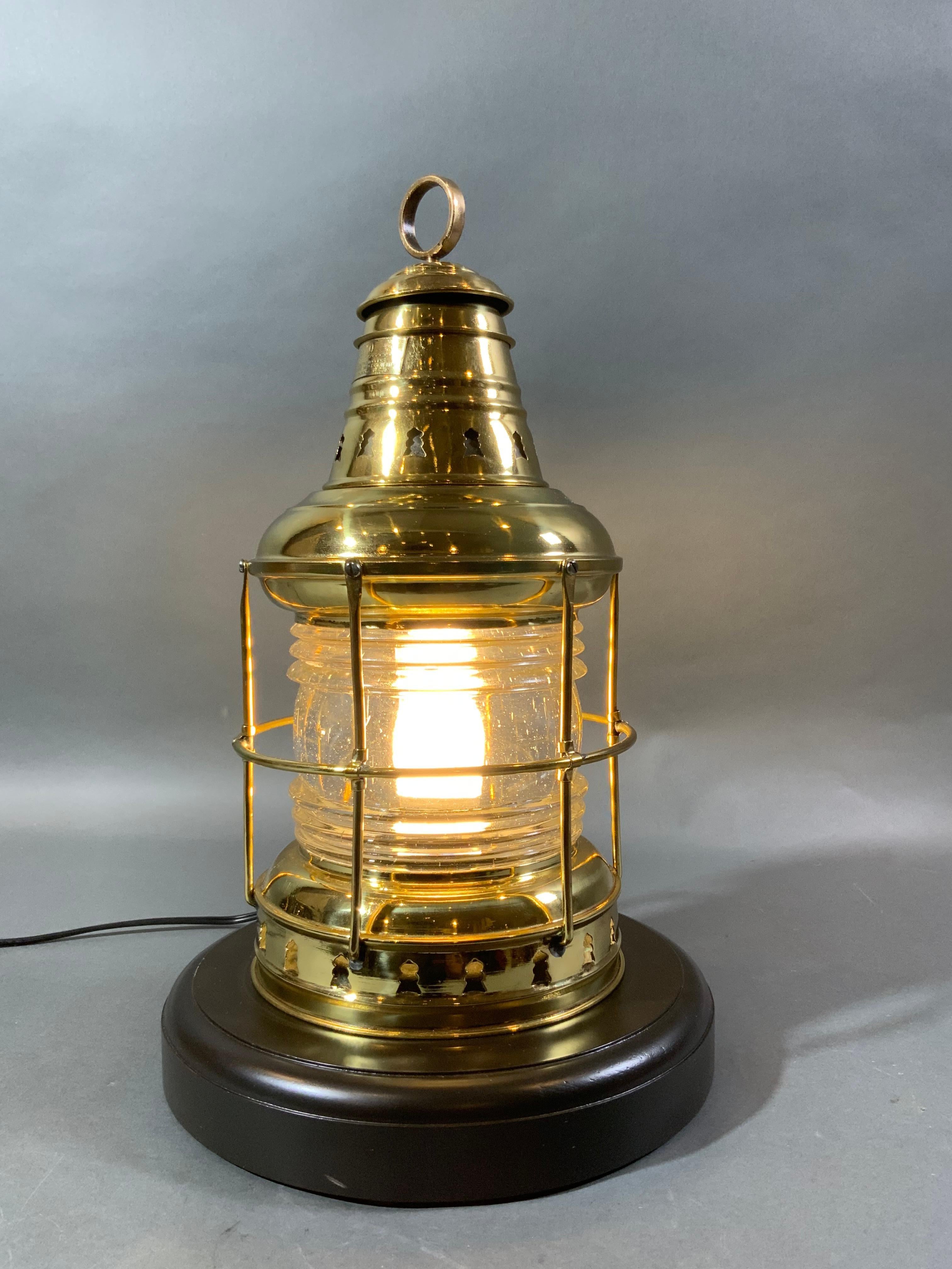 Polished Ships Anchor Lantern by Perkins Marine Lamp Corporation 1