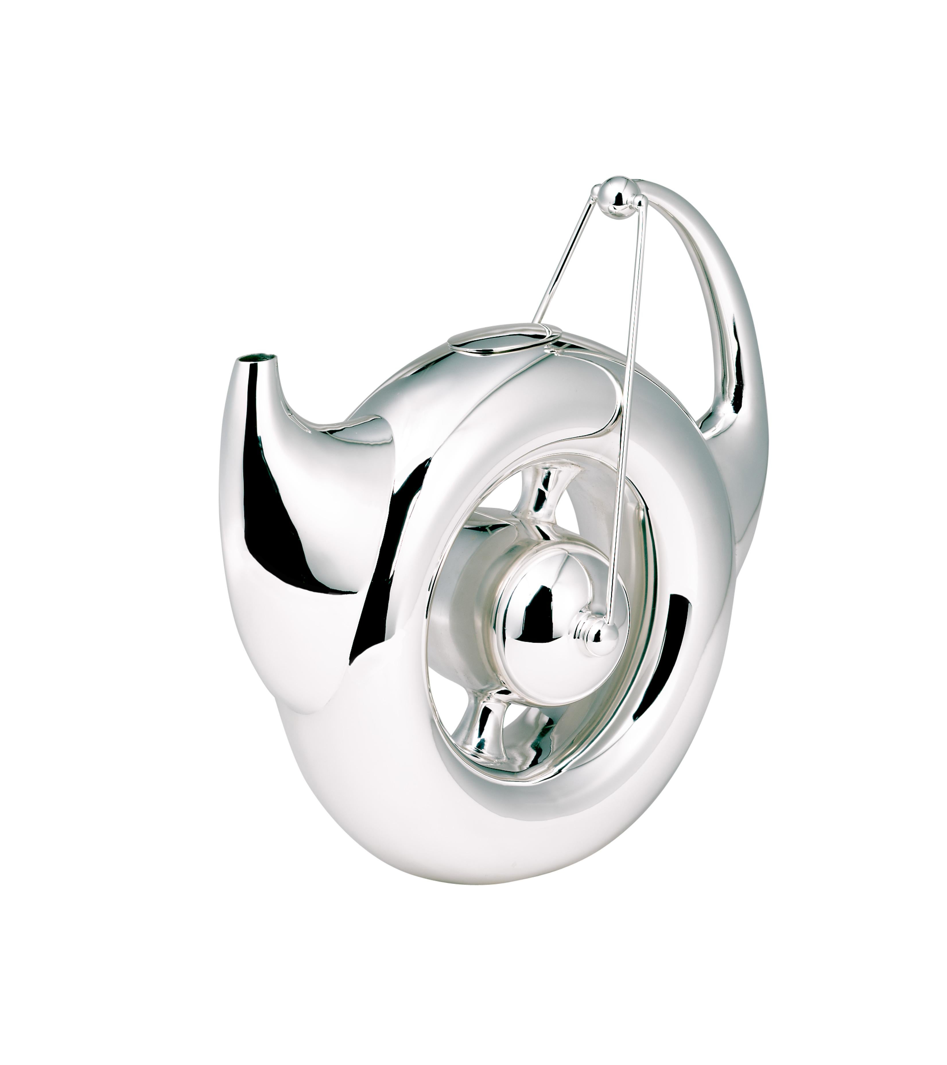 A remarkable example of minimalist design and natural form, this silver vessel is both beautiful and functional.  This prototype by designer Raju Peddada is a shift in contemporary decorative furnishings with an interactive design that reaches out