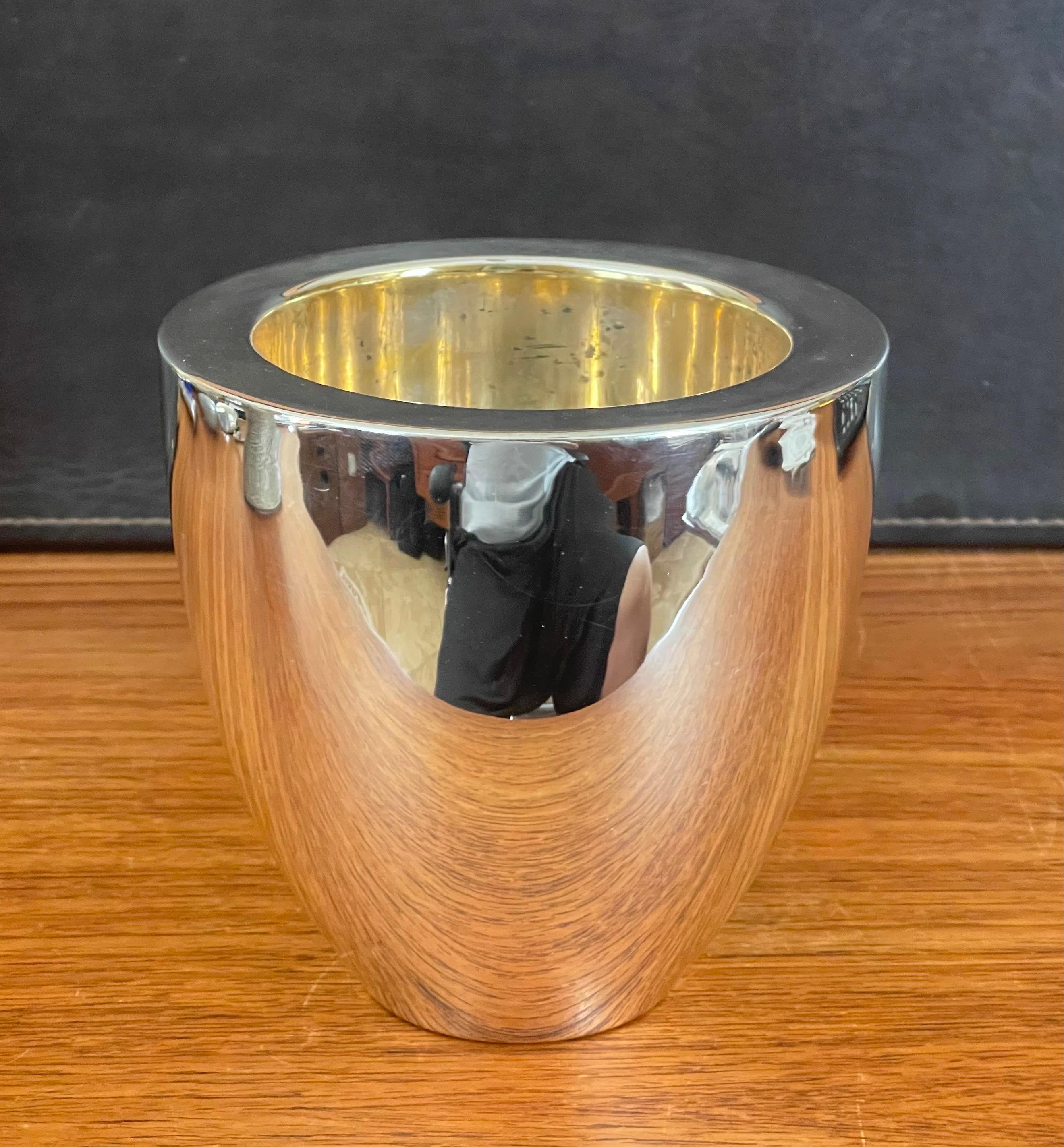 Post-Modern Polished Silver Plate Thick Walled Planter by Gunther Lambert For Sale
