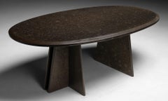 Polished Slate Coffee Table, Belgium circa 1970
