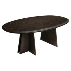 Polished Slate Coffee Table, Belgium circa 1970