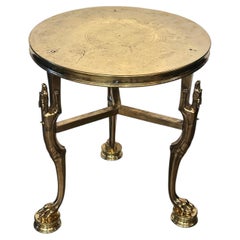 Polished Solid Bronze Greek Inspired Side Table 20th Century